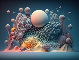 Abstract image featuring a combination of organic and geometric shapes dynamic and energetic background created with technology photo