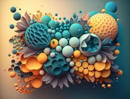 Abstract image featuring a combination of organic and geometric shapes dynamic and energetic background created with technology photo