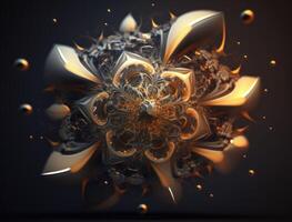 Fractal mandala Sacred geometry background created with technology photo