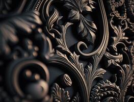 Royal vintage Victorian Gothic background Rococo venzel and whorl created with technology photo