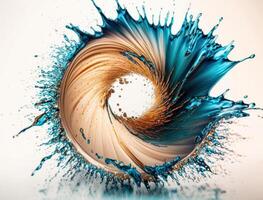 Radial spiral water splash background created with technology photo