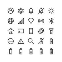 set of ui icon for mobile apps vector