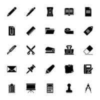 set of stationery icon vector
