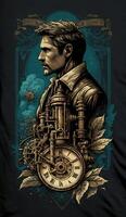 a t-shirt on mechanical engineering theme image photo