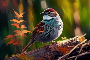 A beautiful Sparrow image Generative AI photo