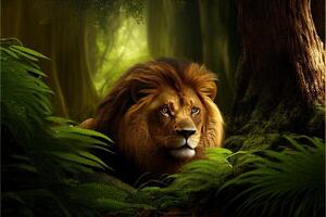 Lion in forest photo