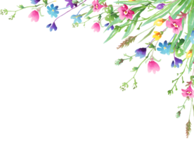 wilde bloemen kader. waterverf clip art png