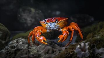 stunning breathtaking vibrant crab generative AI photo