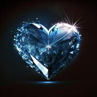 A heart shaped glowing diamond photo