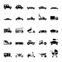 conjunto de transporte icono vector