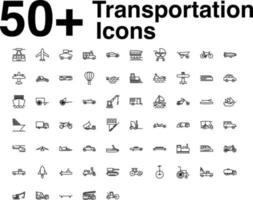 set of transportation icon vector