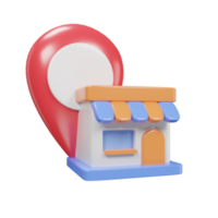 Tienda ubicación icono 3d para comercio electrónico png