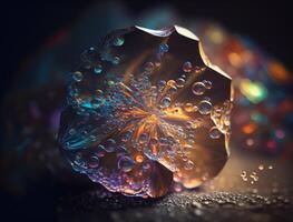 An endless fractals made of translucent multicolored crystals natural gemstone technology photo