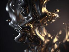 A metallic abstract wavy liquid background technology photo