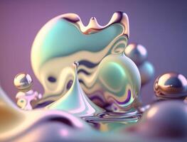 Light pastel colors fluid wavy liquid abstract background created with technology photo