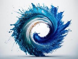 Radial spiral water splash background created with technology photo