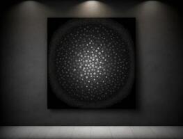 Black and white abstract geometric background with dot shapes pointillism style created with technology photo