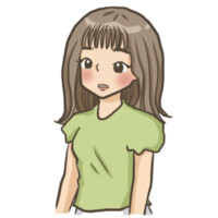 donna profilo cartone animato scarabocchio kawaii anime colorazione pagina carino illustrazione disegno clip arte personaggio chibi manga comico png