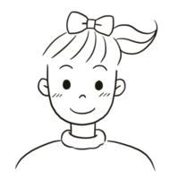 femme profil dessin animé griffonnage kawaii anime coloration page mignonne illustration dessin agrafe art personnage chibi manga bande dessinée png