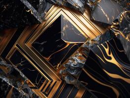 Marble stone texture background material with elements of semi-precious stones and gold created with technology photo