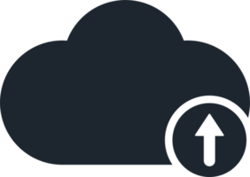 Cloud icon and arrow up symbol. png