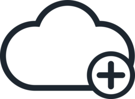 Cloud icon and plus symbol. png