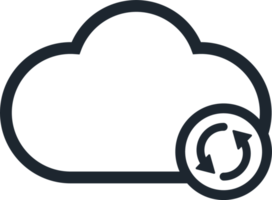 Cloud icon and rotation arrow. png