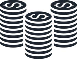 Stack of coins icon, Financial and banking icon. png