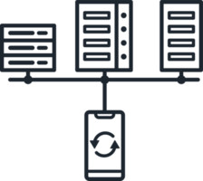 het pictogram van de smartphone die met de server is verbonden. png