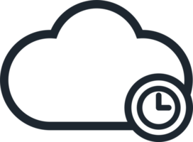 Cloud icon and clock symbol. png