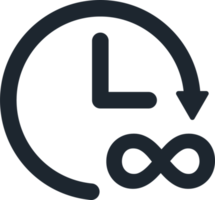 l'horloge icône et infini symbole, analogique horloge. png