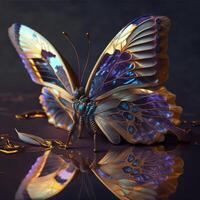 Abstract fantasy colorful butterfly background created with technology photo