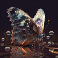 Abstract fantasy colorful butterfly background created with technology photo