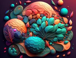 Abstract image featuring a combination of organic and geometric shapes dynamic and energetic background created with technology photo