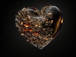 realista translúcido corazón conformado cristal circón, natural piedra preciosa generativo ai tecnología foto