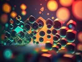 Colorful abstract geometric background with dot shapes pointillism style created with technology photo