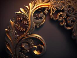 Royal vintage Victorian Gothic background Rococo venzel and whorl created with technology photo