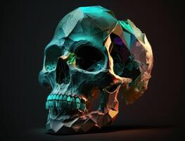 Bismuth skull created with technology photo