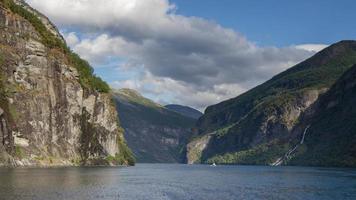 view of a fjord shot from a boat in norway video