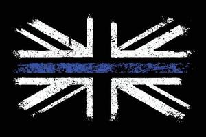 United Kingdom Flag With A Thin Blue Line vector