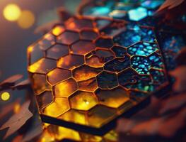 Beautiful hexagonal background natural gemstone technology photo