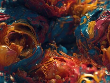 Bright fluid paint pattern Dynamic liquid shapes seamless background created with technology photo