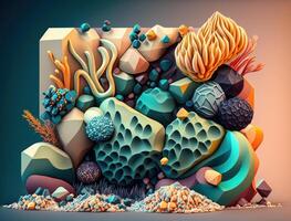 Abstract image featuring a combination of organic and geometric shapes dynamic and energetic background created with technology photo