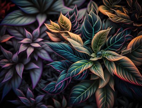 Abstract colorful foliage background created with technology photo