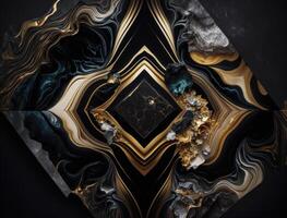 Marble stone texture background material with elements of semi-precious stones and gold created with technology photo