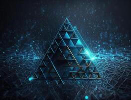 Futuristic triangles background Abstract geometric pattern created with technology photo