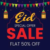 Special sale offer. Eid sale poster template design vector