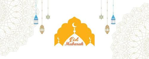 eid mubarak greeting banner template design vector