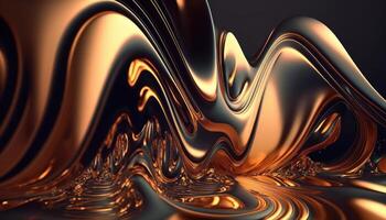 A metallic abstract wavy liquid background technology photo
