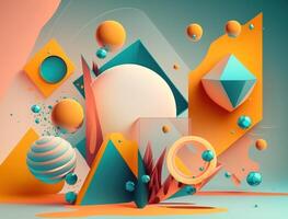 Abstract image featuring a combination of organic and geometric shapes dynamic and energetic background created with technology photo